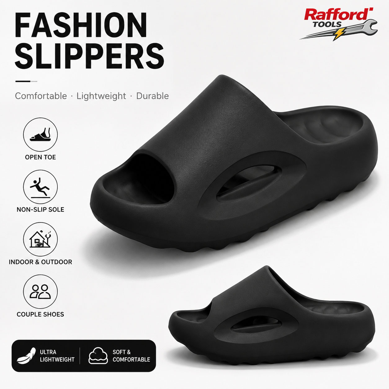 Kids Outdoor Climbing - รองเท้าแตะกีฬาสำหรับผู้ชายและผู้หญิงของ Rafford, รองเท้าแตะห้องน้ำชายหาดแบบเปิดนิ้วเท้ากันลื่น, รองเท้าแตะคู่รักน้ำหนักเบาสำหรับในร่มและกลางแจ้ง