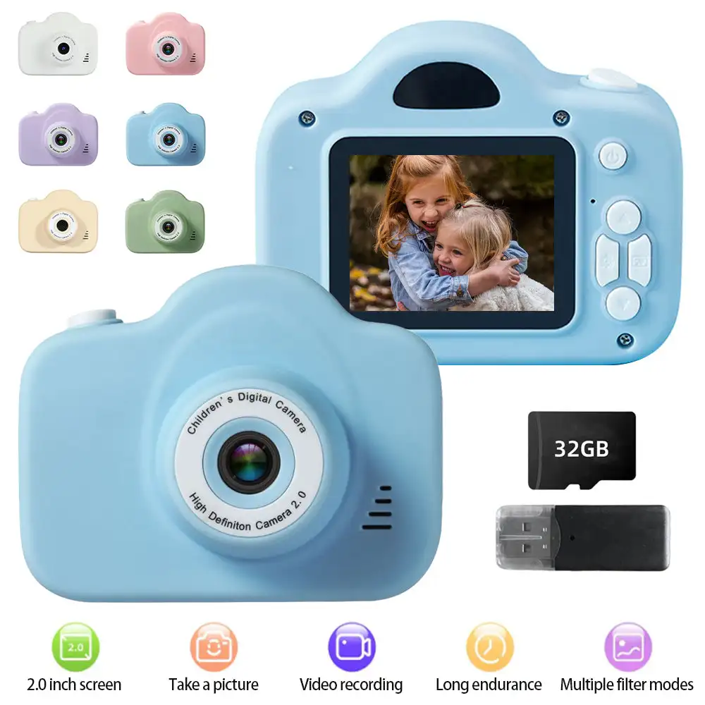 Kids Outdoor Videos - 1080P HD กล้องวิดีโอเดี่ยวกล้องดิจิตอลสำหรับเด็กขนาดเล็กของเล่น 2 นิ้วจอแสดงผลสี CAM