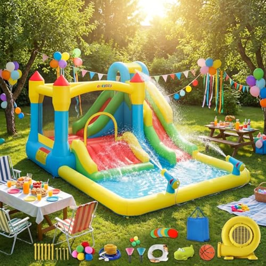 บ้านลมเป่าลมสำหรับเด็กเล่นน้ำก - Kids Outdoor Climbing บทวิจารณ์และราคา