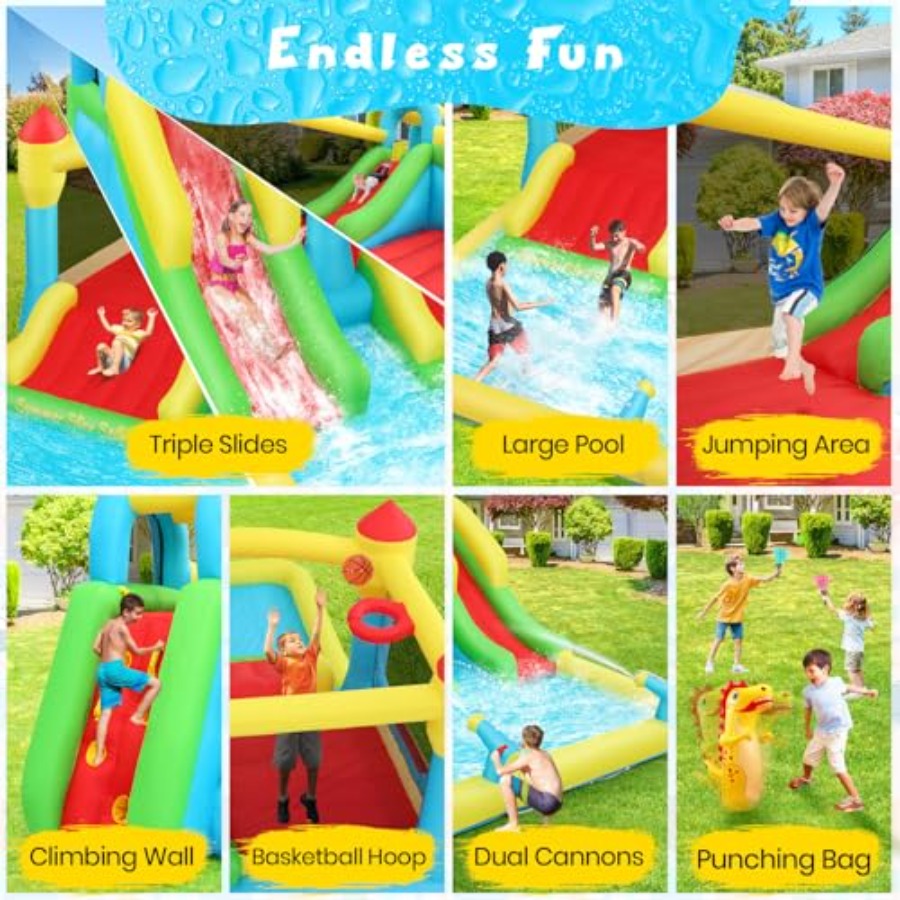 บ้านลมเป่าลมสำหรับเด็กเล่นน้ำก - Kids Outdoor Climbing บทวิจารณ์และราคา
