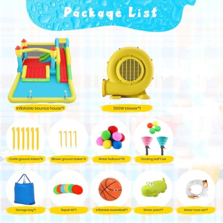 บ้านลมเป่าลมสำหรับเด็กเล่นน้ำก - Kids Outdoor Climbing บทวิจารณ์และราคา