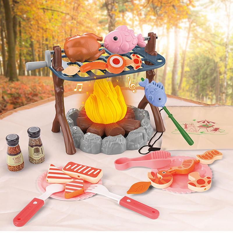 เด็กแกล้งทําเป็นชุดมินิอาหารแค - Kids Outdoor Grill Set บทวิจารณ์และราคา