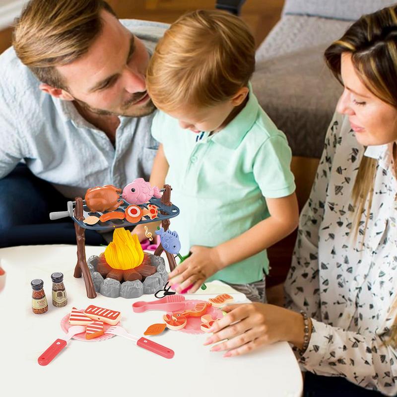 เด็กแกล้งทําเป็นชุดมินิอาหารแค - Kids Outdoor Grill Set บทวิจารณ์และราคา