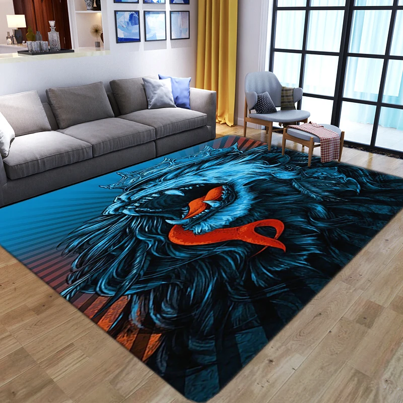 การ์ตูนสัตว์สิงโต 3D พรมห้องนั - Kids Outdoor Floor Cushions บทวิจารณ์และราคา