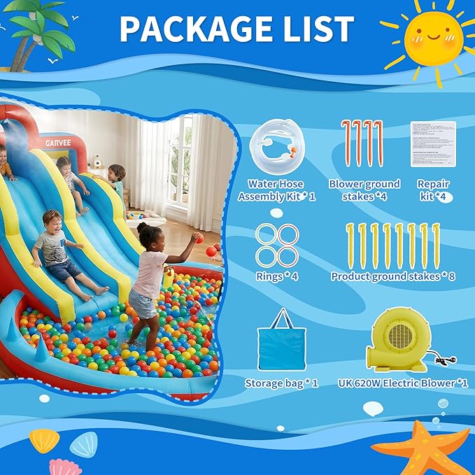 สวนน้ำเป่าลม 8-in-1 สำหรับทุกฤ - Kids Outdoor Climbing บทวิจารณ์และราคา