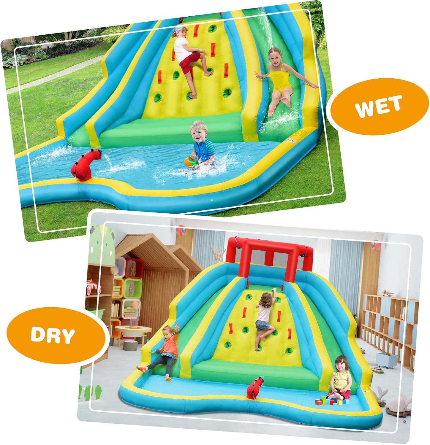 สไลเดอร์น้ำเป่าลมขนาดใหญ่สำหรั - Kids Outdoor Climbing บทวิจารณ์และราคา