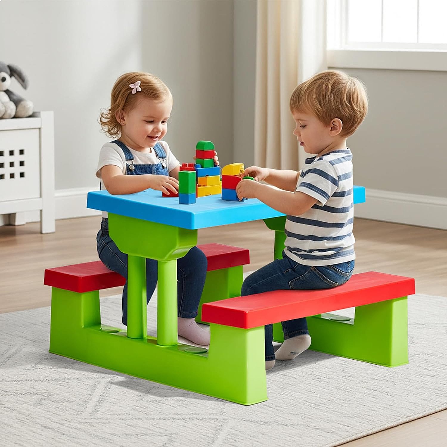 โต๊ะปิกนิกสำหรับเด็ก JOYMOR พร - Kids Outdoor Table With Umbrella บทวิจารณ์และราคา