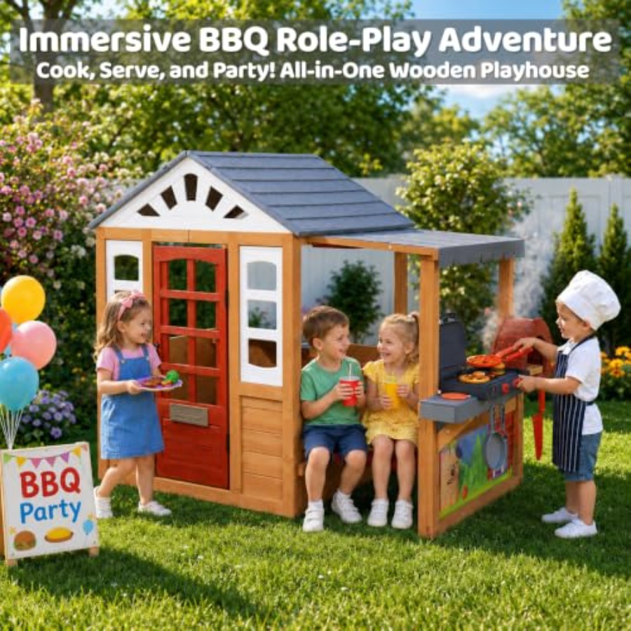 บ้านเด็กเล่นกลางแจ้งสำหรับเด็ก - Kids Outdoor Grill Set บทวิจารณ์และราคา