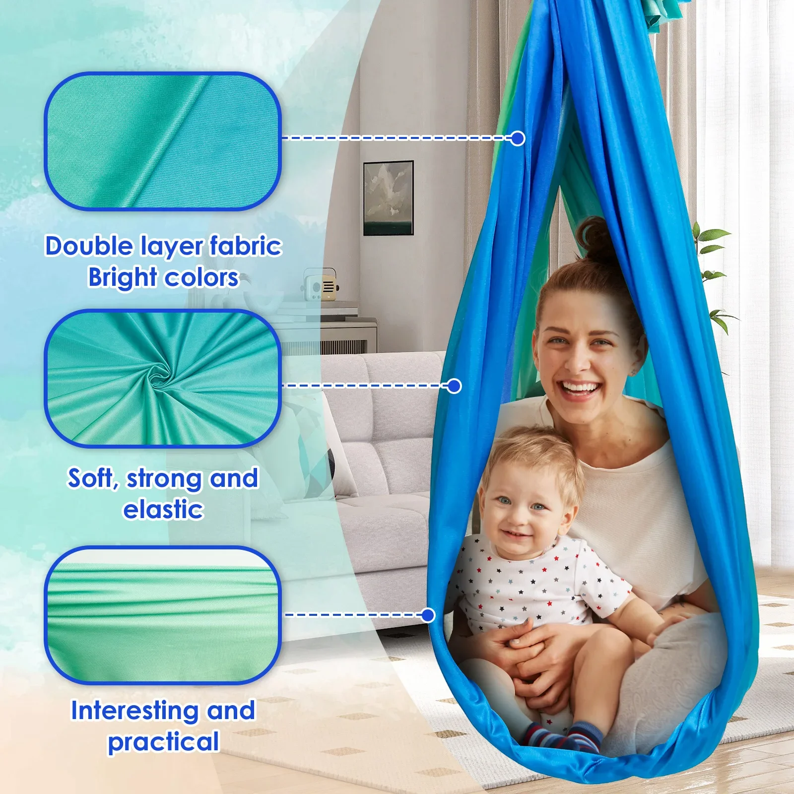 ชิงช้าสัมผัสสัมผัสอ่อนโยนสำหรั - Kids Outdoor Hammock บทวิจารณ์และราคา