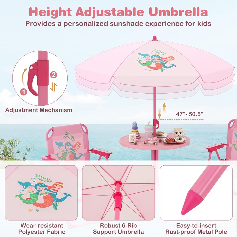 โต๊ะปิกนิกสำหรับเด็ก, โต๊ะกลาง - Kids Outdoor Umbrella Chair บทวิจารณ์และราคา