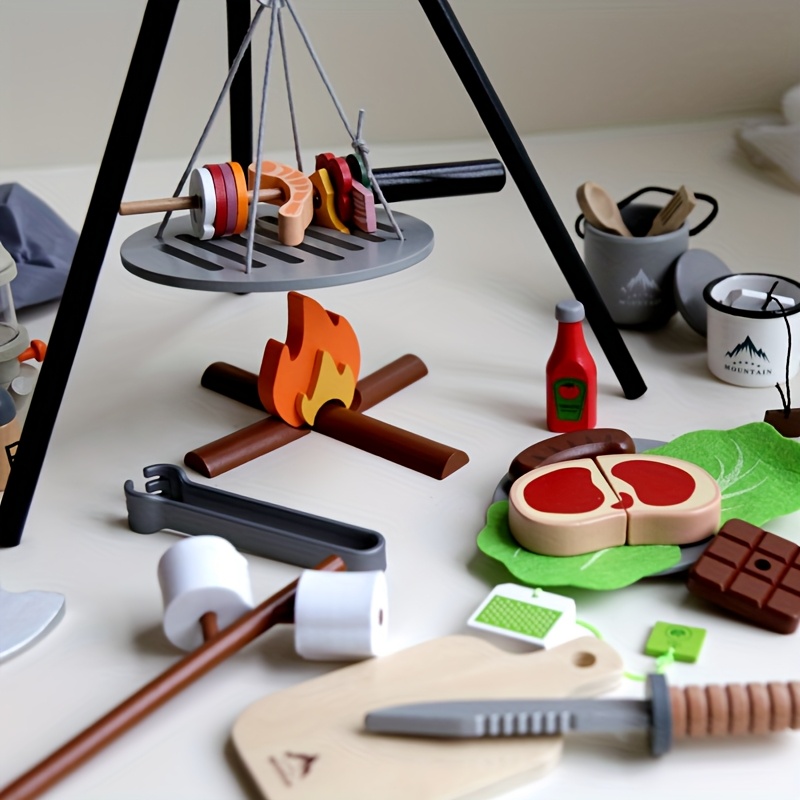 ชุดของเล่นแคมป์ปิ้งไม้สำหรับเด - Kids Outdoor Grill Set บทวิจารณ์และราคา