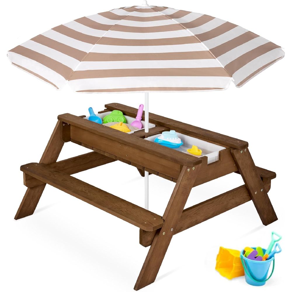 โต๊ะปิกนิกเด็กพร้อมร่ม, โต๊ะทร - Kids Outdoor Table With Umbrella บทวิจารณ์และราคา
