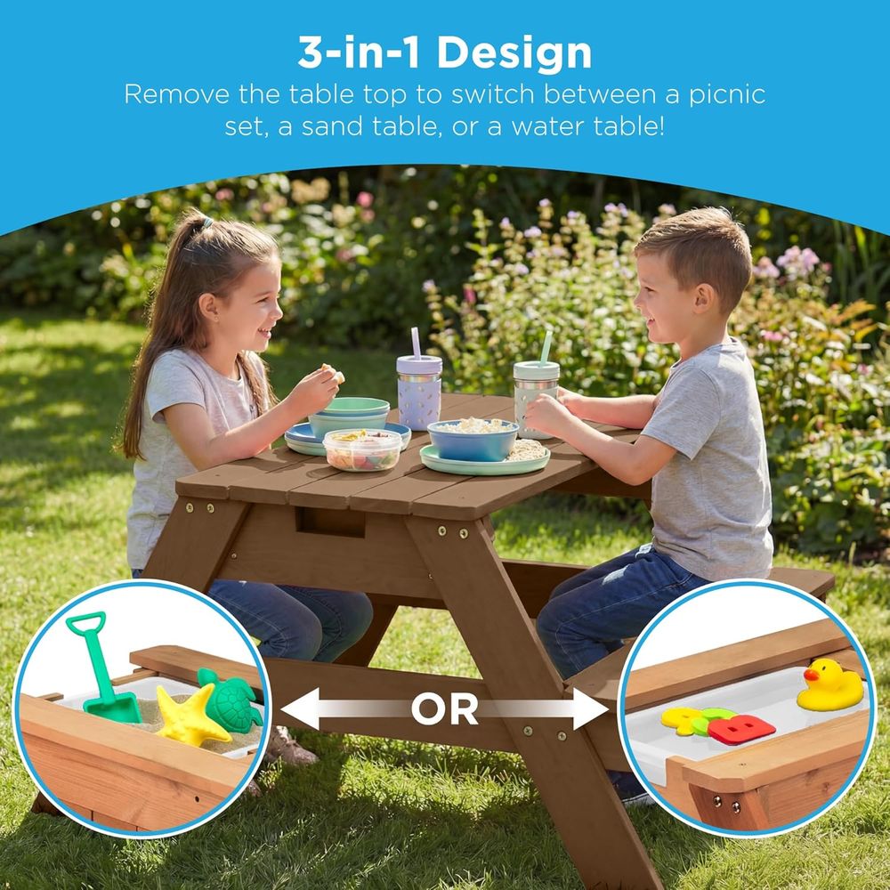 โต๊ะปิกนิกเด็กพร้อมร่ม, โต๊ะทร - Kids Outdoor Table With Umbrella บทวิจารณ์และราคา