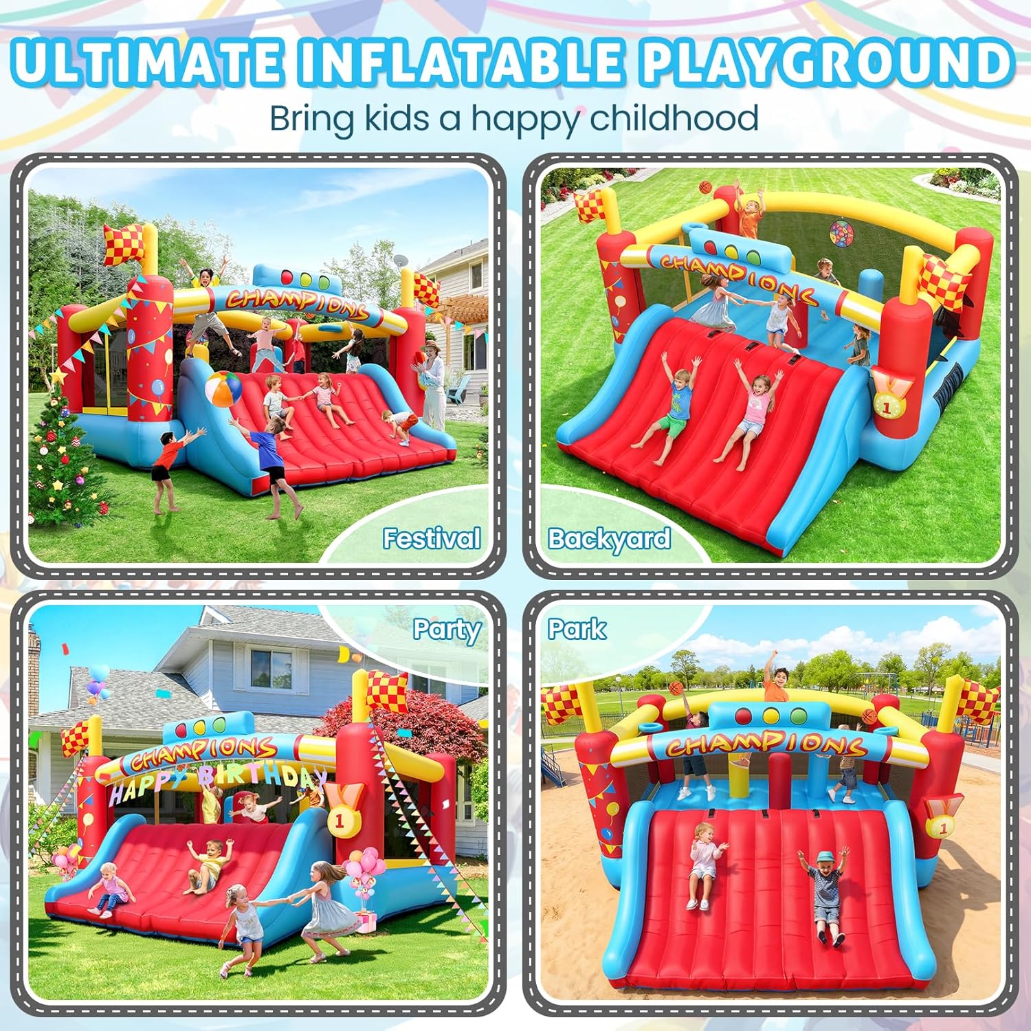 บ้านลมขนาดใหญ่สำหรับเด็กโต, บ้ - Outdoor Games For Kids บทวิจารณ์และราคา