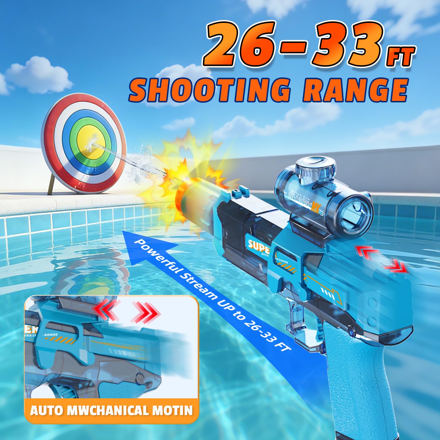 ปืนฉีดน้ำไฟฟ้าสำหรับเด็กและผู้ - Water Gun Soaker บทวิจารณ์และราคา
