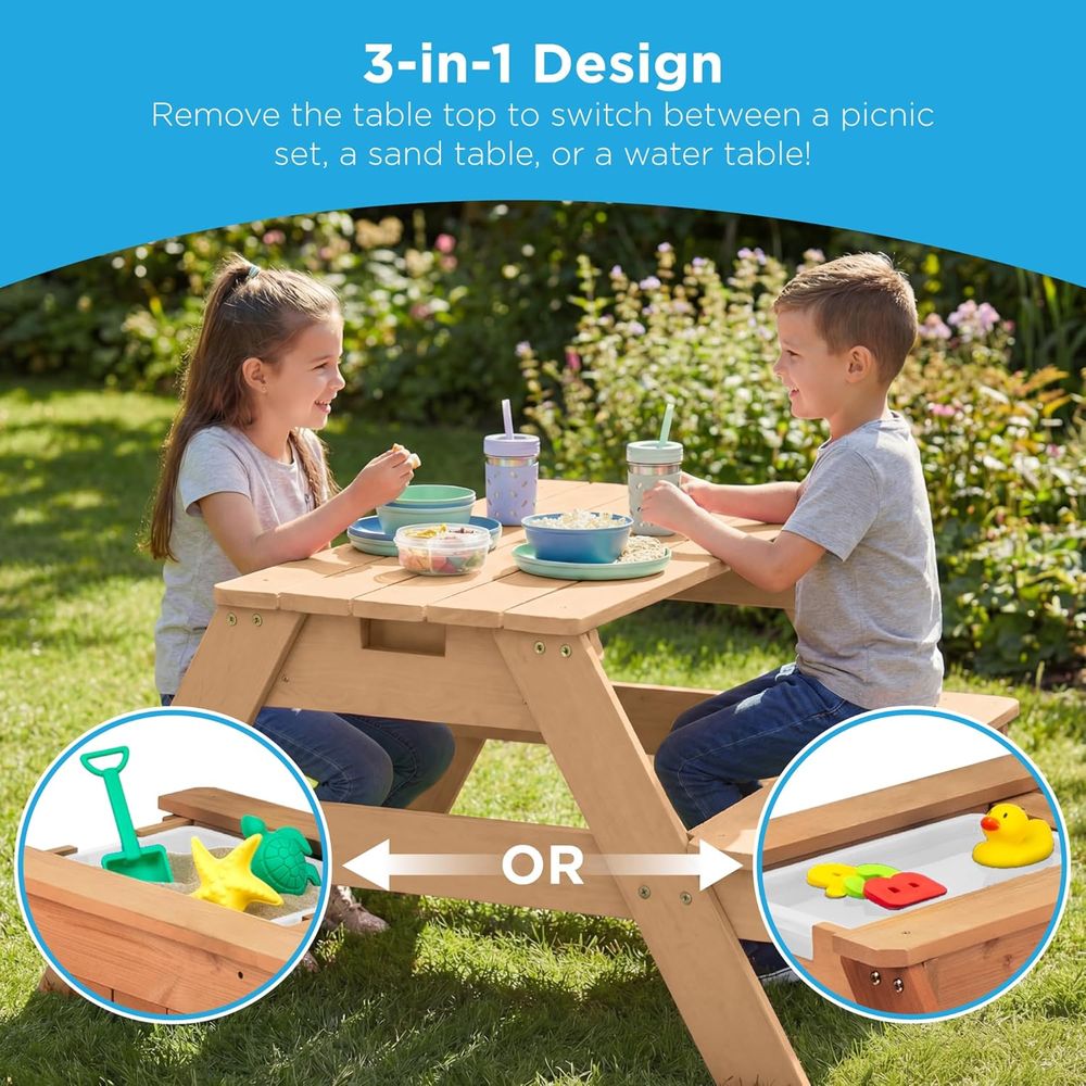 โต๊ะปิกนิกเด็กพร้อมร่ม, โต๊ะทร - Kids Outdoor Table With Umbrella บทวิจารณ์และราคา