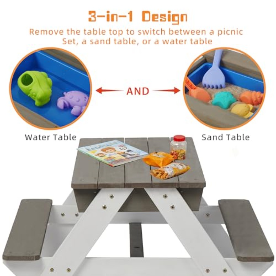 โต๊ะปิกนิกสำหรับเด็กสำหรับใช้ก - Kids Outdoor Table With Umbrella บทวิจารณ์และราคา