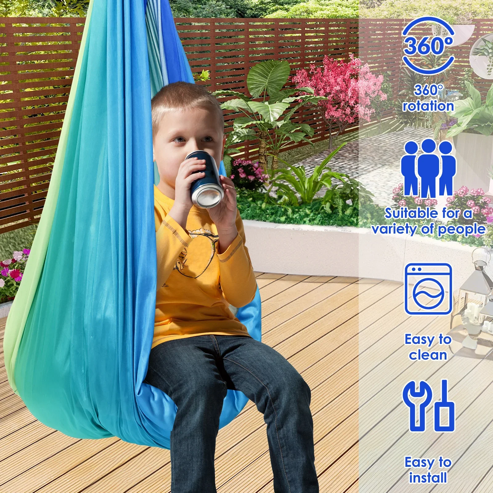 ชิงช้าสัมผัสสัมผัสอ่อนโยนสำหรั - Kids Outdoor Hammock บทวิจารณ์และราคา